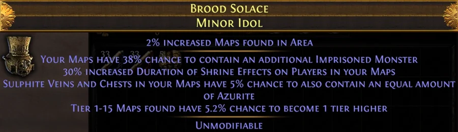 A Minor Idol in Path of Exile Phrecia - optimized for map sustain and Atlas Progression.