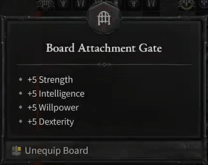 Paragon Board Attachment Gate granting +5 to all attributes