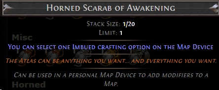 horned scarabs of awakening allow imbued crafting options