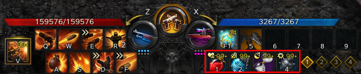 LOA Battle Items Bar