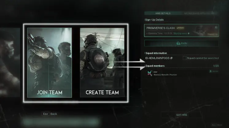 Once Human Team Sign-up Example