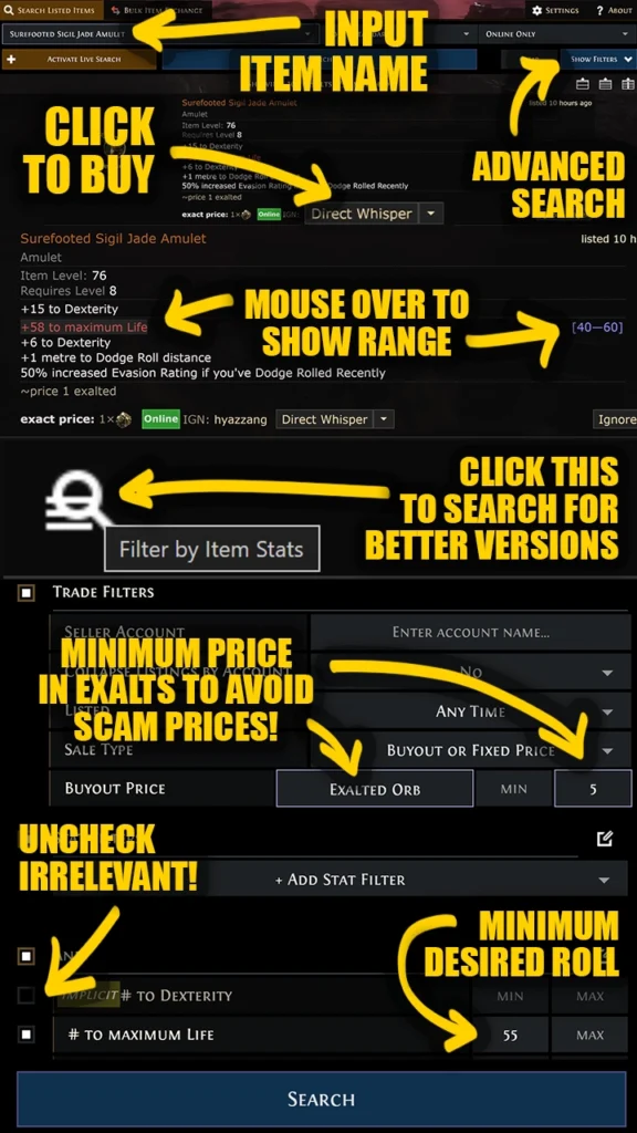 How to trade for leveling uniques in PoE 2.