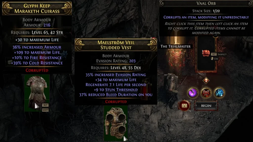 Vaal Orbs and Corrupted Gear