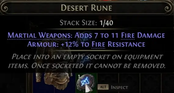 Desert Rune Charm Inventory