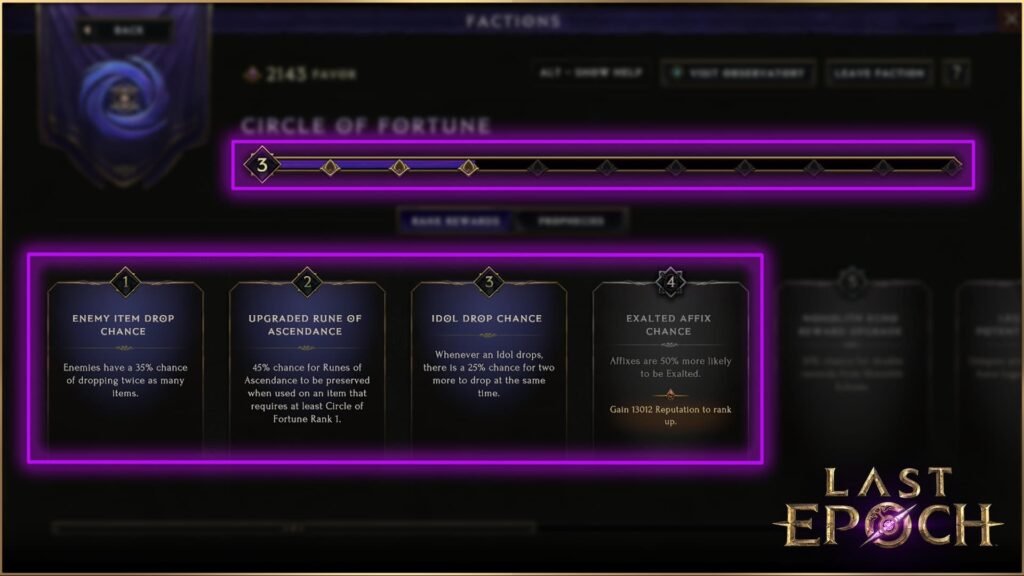 Faction Reputation Bar and Rank Rewards