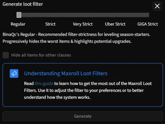 last epoch loot filter strictness
