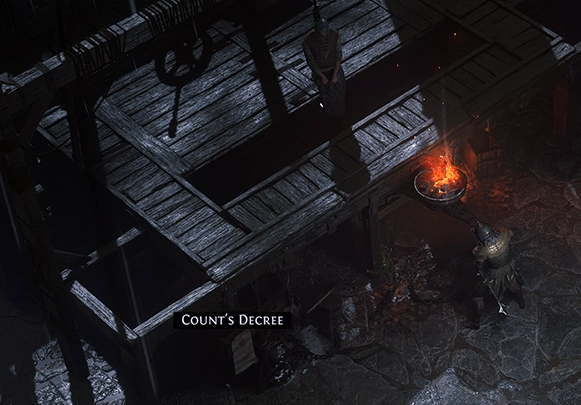 Some secret loot is cleverly hidden, such as at this gallows.