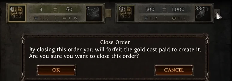 Poe Currency Exchange Cancel