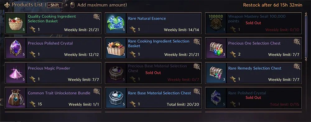 Resistances Goods Merchant 1 V 1