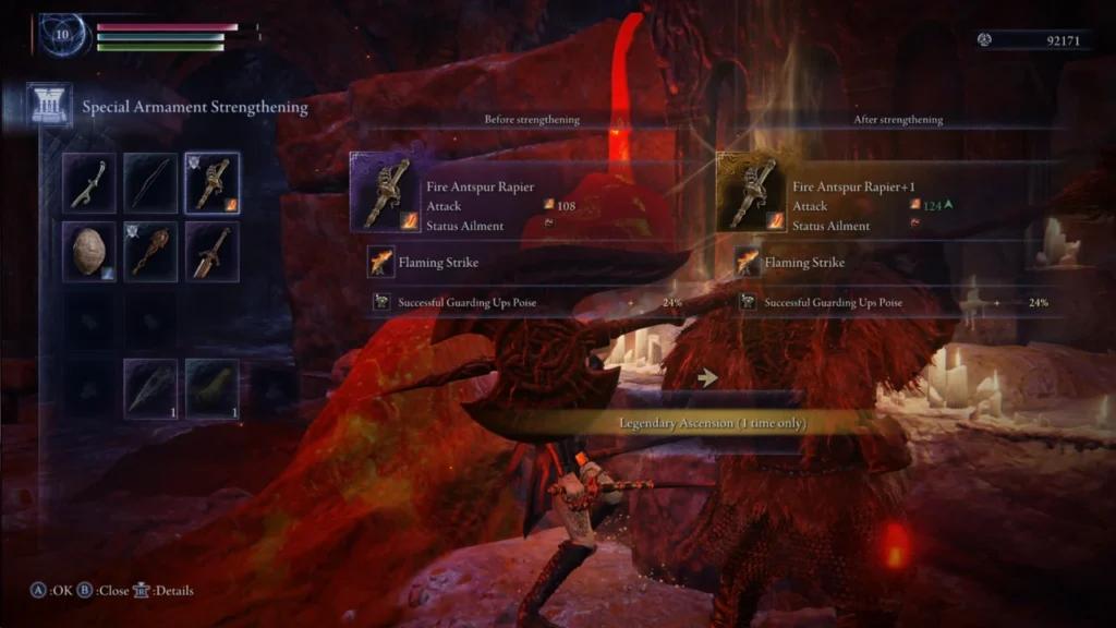 the forge at the bottom of the crater shifting earth event upgrades your weapon to legendary