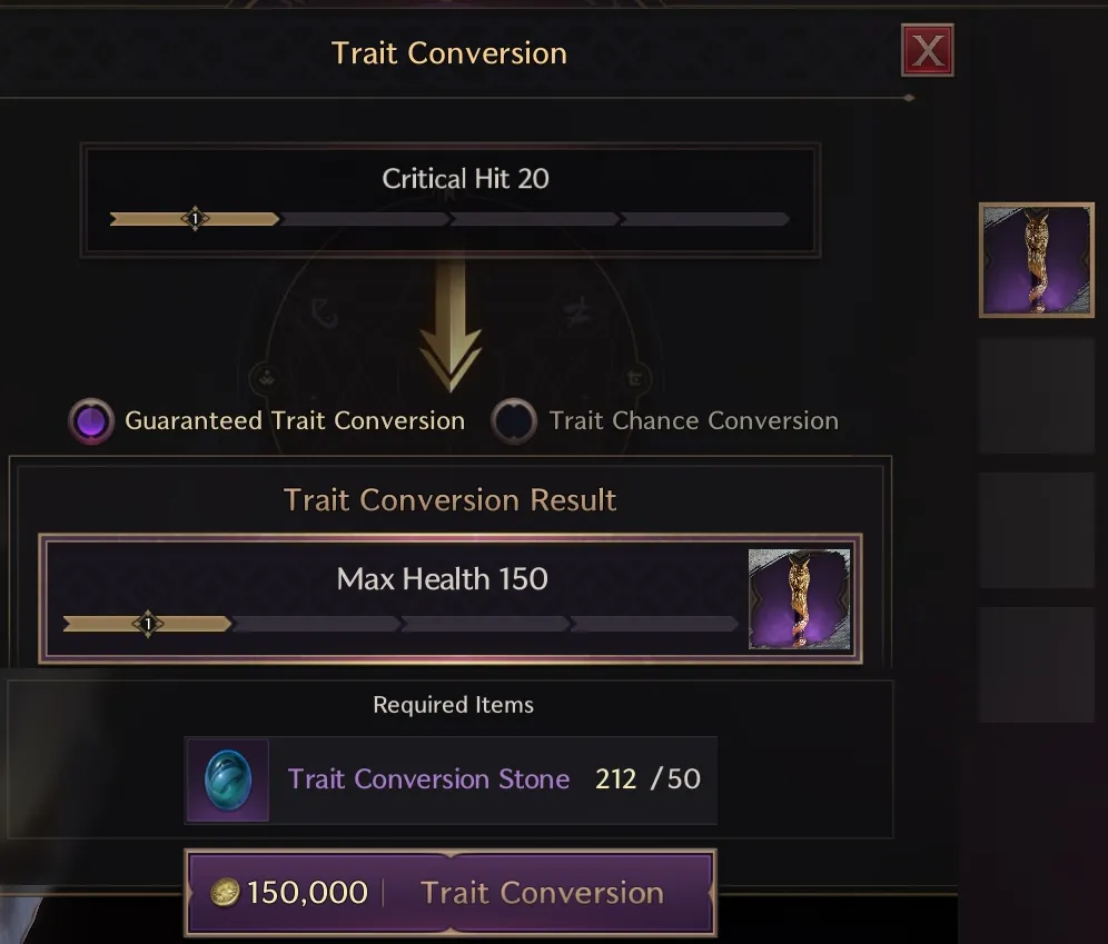 Trait Conversion Guaranteed V 1