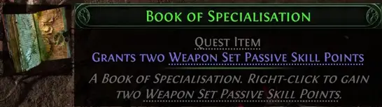 Weapon Specialization Book Quest