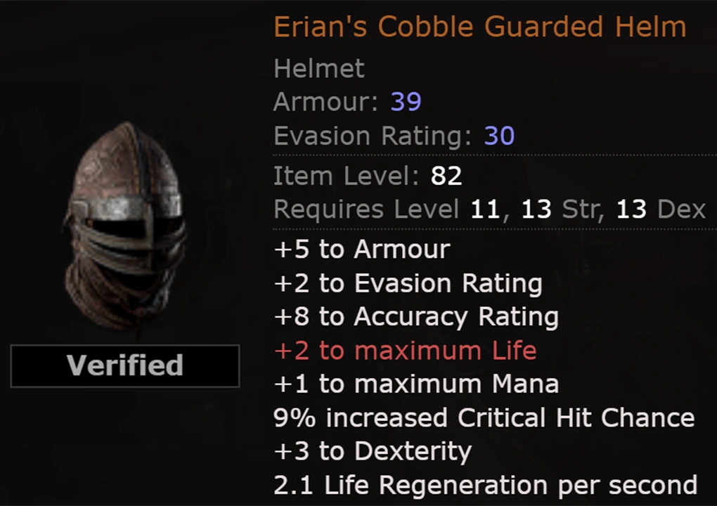 Erian's Cobble wants to be a good leveling unique.